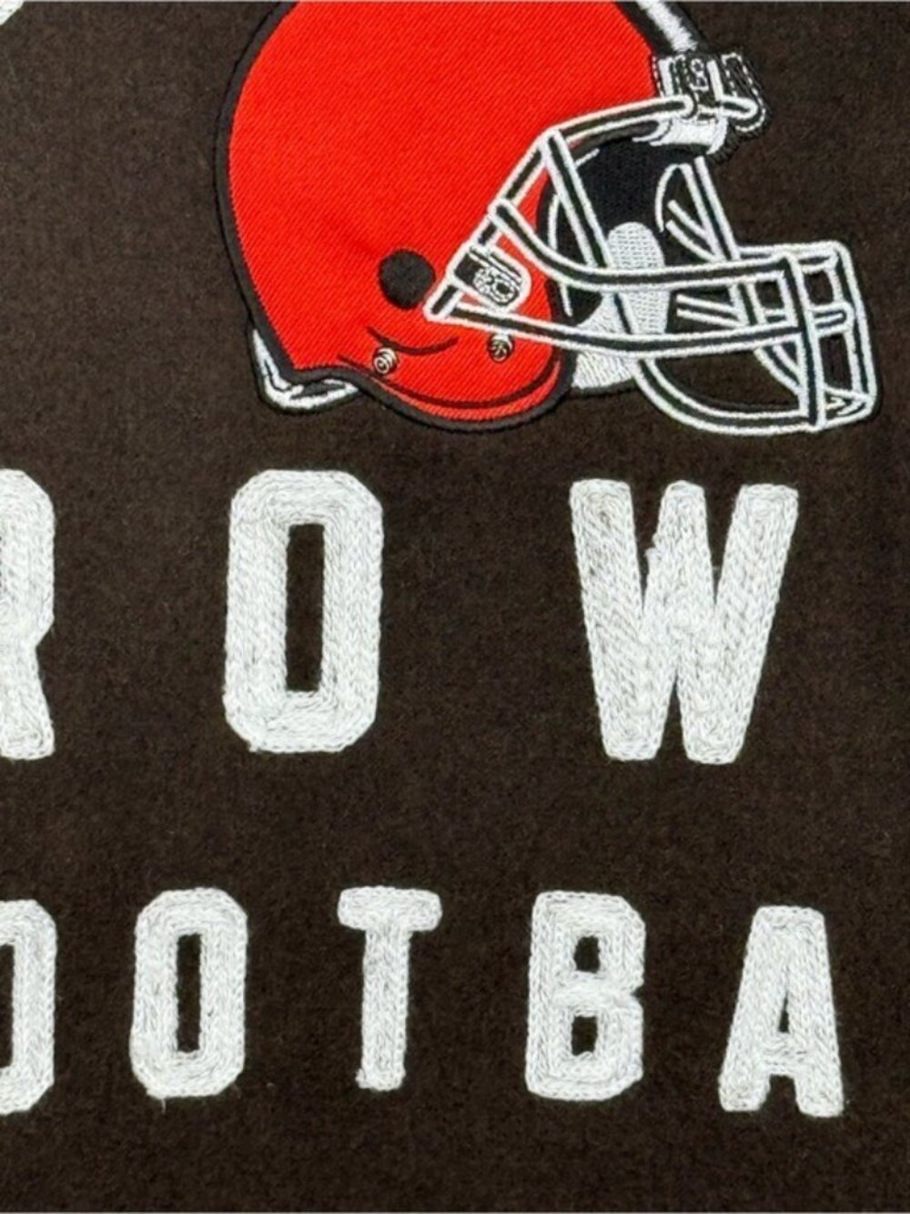Ultra Game NFL Cleveland Browns Varsity Jacket Coat Brown Orange Mens Medium NWT - Picture 4 of 15